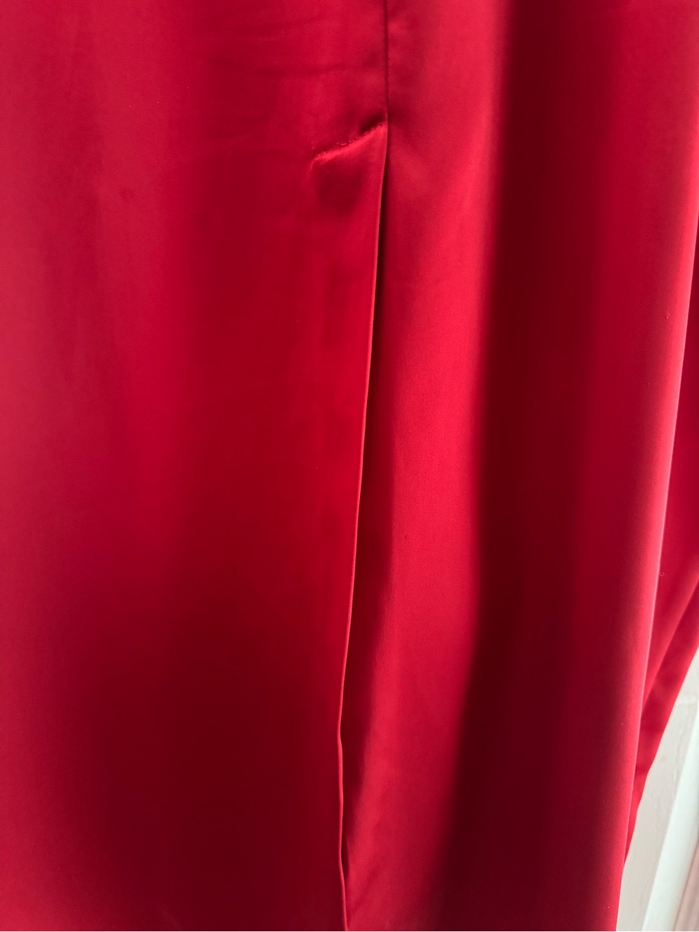 NWT Zara Satin Elegant Red Sleeveless Drape Midi Dress - Picture 6 of 9